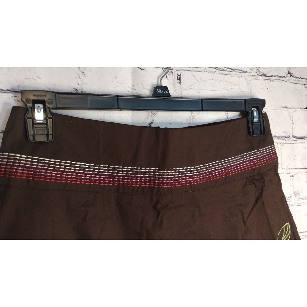 Heart Soul Skirt Woman's Size 5 Embroidered Brown Pink Floral Cotton - Picture 5 of 9